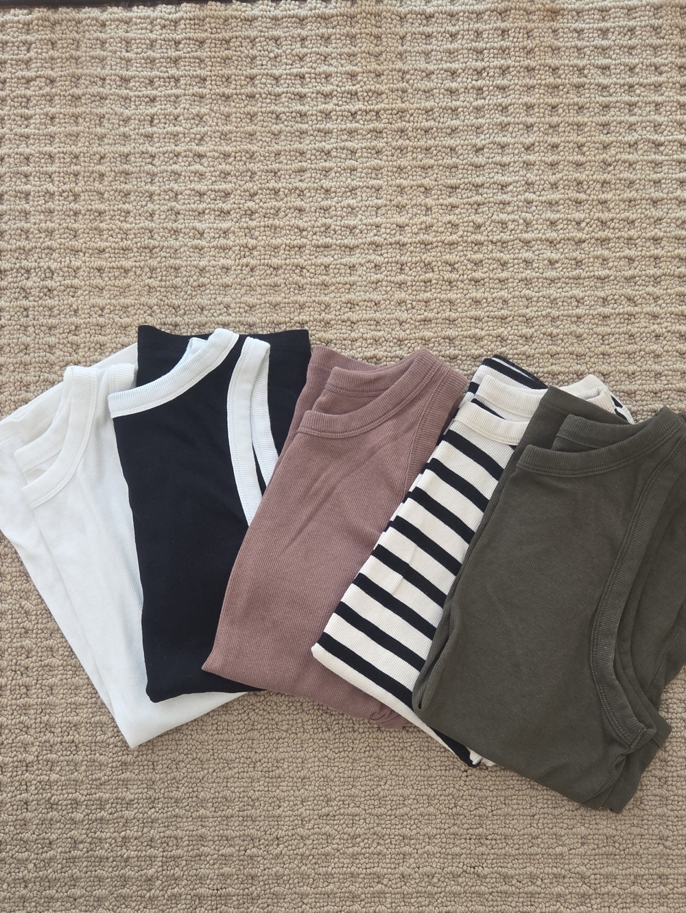 Mixed Neutral Sleeveless Ribbed Tee Bundle